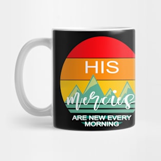 Christian Verse His Mercies Are New Everyday Retro Sunset Mug